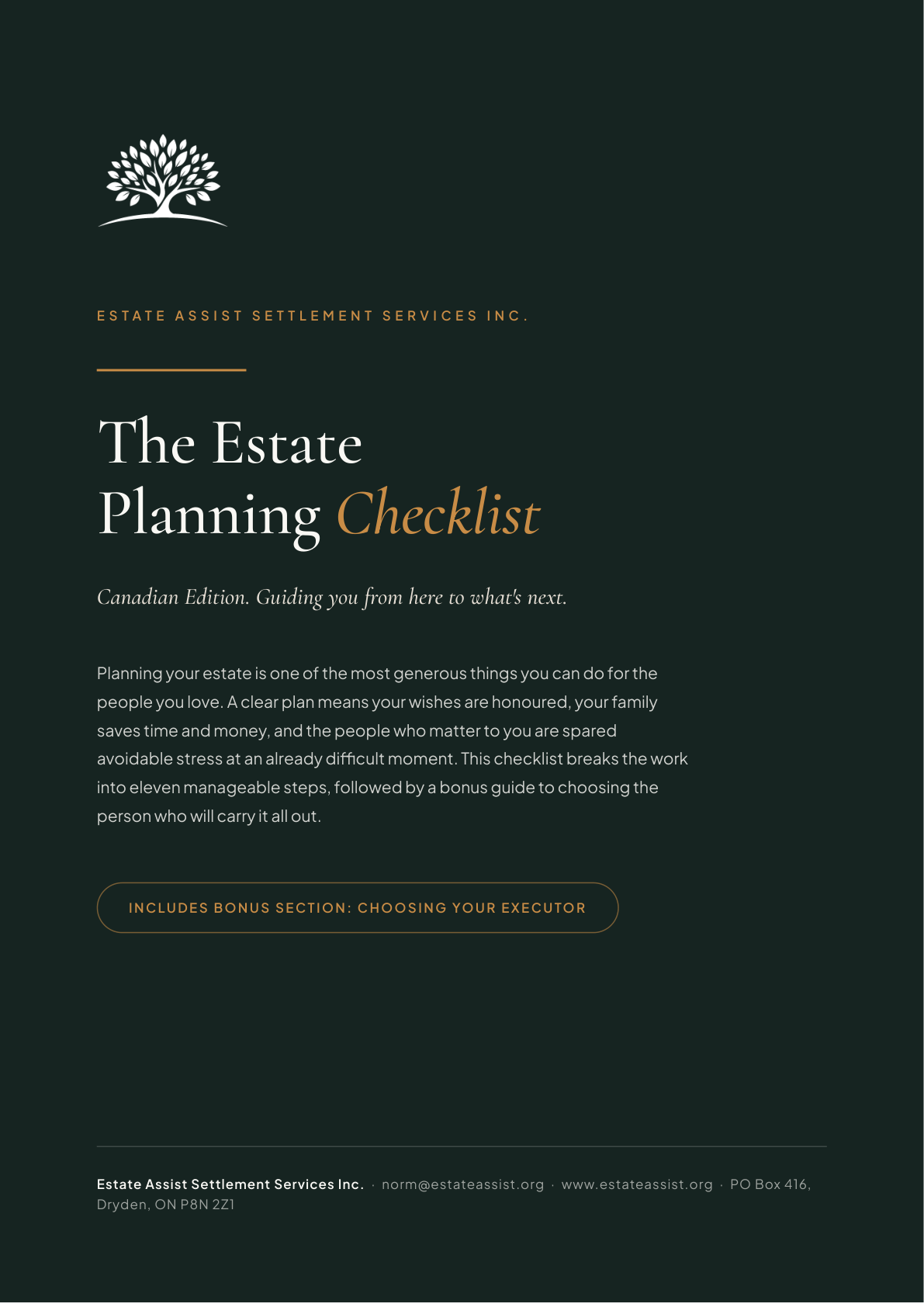 Estate Planning Checklist, Canadian Edition cover